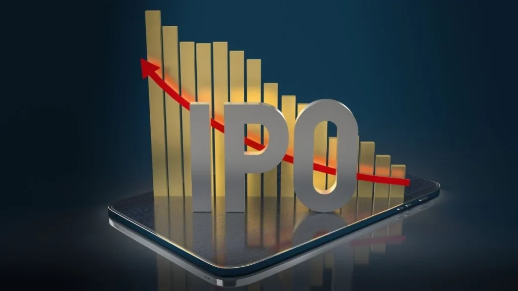 IPO Updates with  symbolizing market movement.