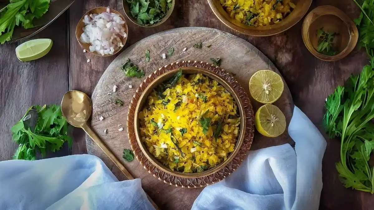 Poha Decorated With Other eatables.
