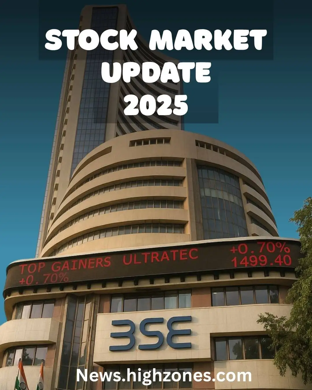 exchange building with text "Share Price Update 2025" highlighting current stock market trends.